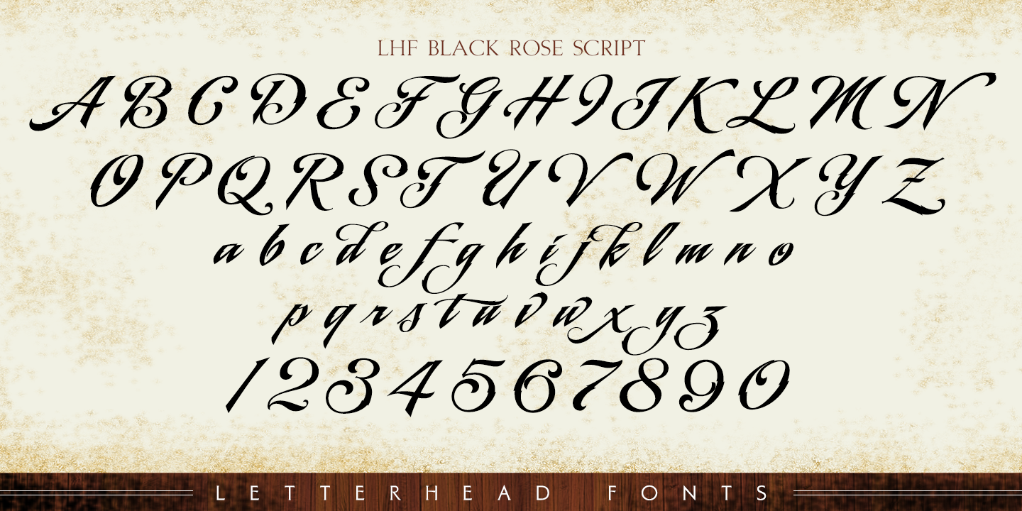 Пример шрифта LHF Black Rose Script Script Inked